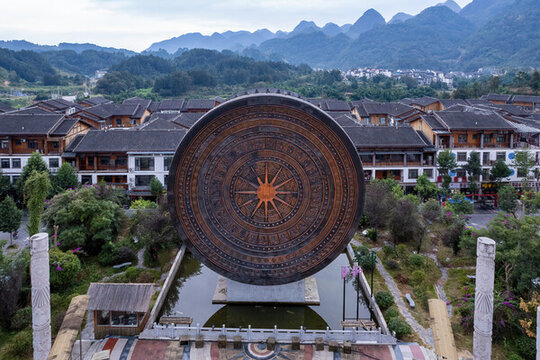 航拍貴州黔東南鄉(xiāng)村風(fēng)景
