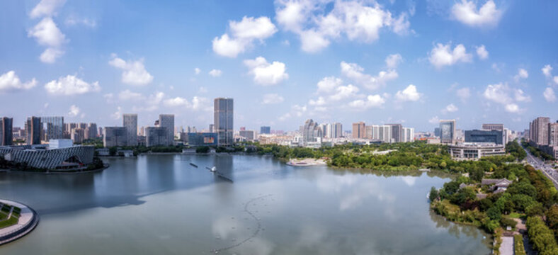 航拍鹽城城市景觀