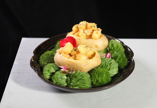 土豆蝦球