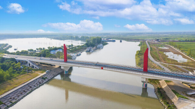 航拍合肥南淝河大橋