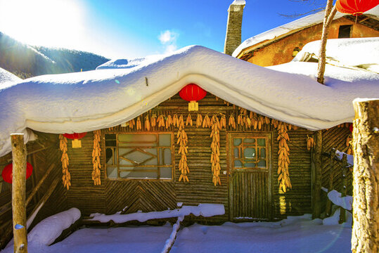 東北鄉(xiāng)村雪景
