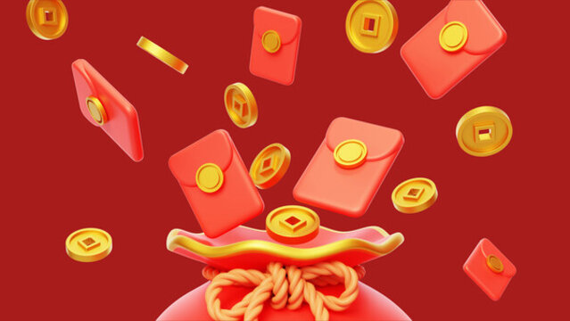 新年春節(jié)傳統(tǒng)佳節(jié)迎春福袋3D