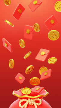 新年春節(jié)傳統(tǒng)佳節(jié)拜年福袋3D