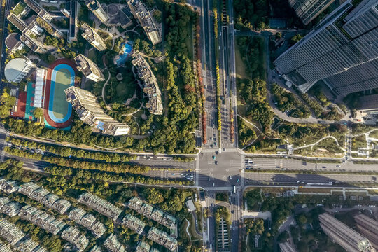 航拍城市道路交通運輸