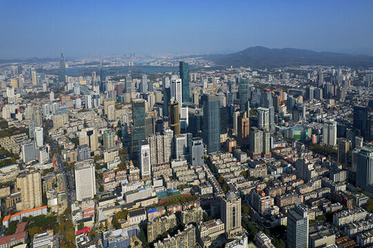 南京新街口航拍城市風(fēng)光
