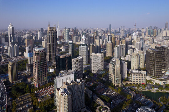 上海淮海路新天地航拍城市風(fēng)光