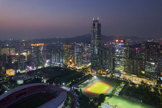 廣州天河北城市風(fēng)光航拍夜景