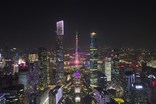 廣州國際燈光節(jié)航拍夜景