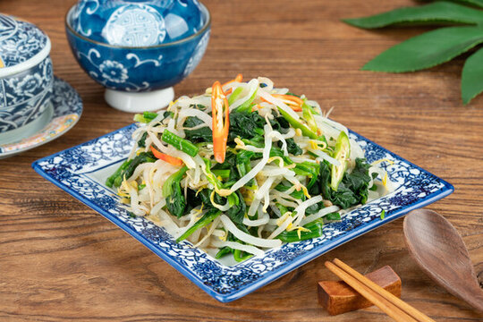 涼拌豆芽菠菜