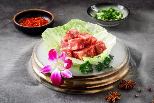 雪花牛肉粒