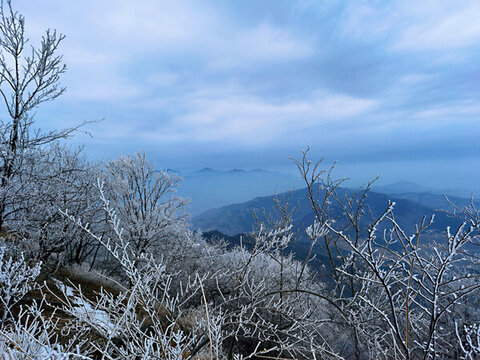 山上雪景