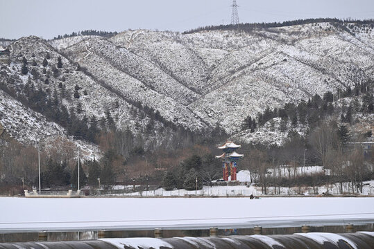 張家口赤城縣白河灣公園冬季雪景