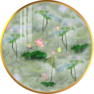 荷花裝飾畫(huà)