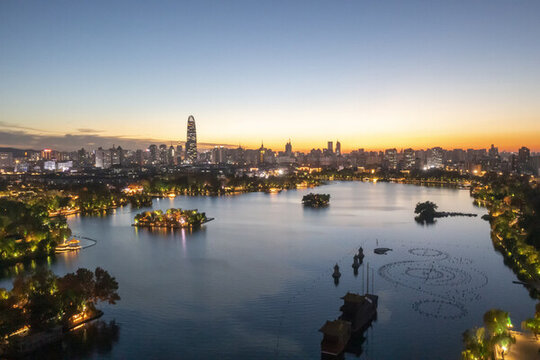濟南市黃昏美景
