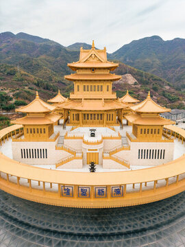 寧波奉化彌勒圣壇航拍豎圖