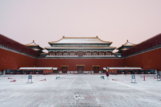 北京古建雪景故宮冬季雪景