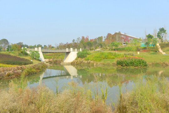 成都東安湖公園西江河橋梁