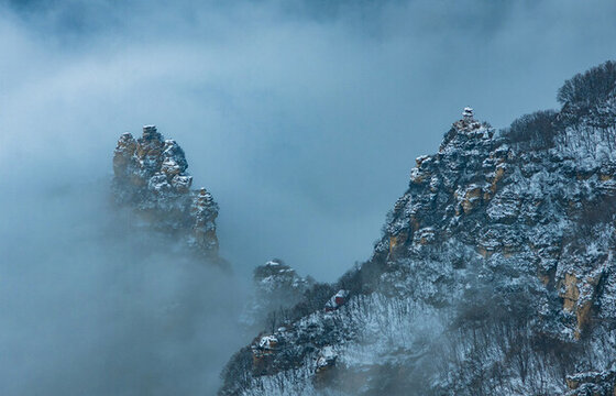 白石山云海雪景