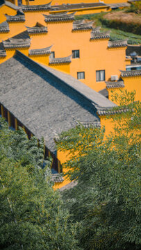 寧波奉化岳林禪寺航拍樓宇
