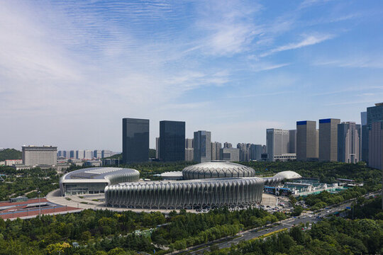 山東濟(jì)南奧體中心中央商務(wù)區(qū)航拍