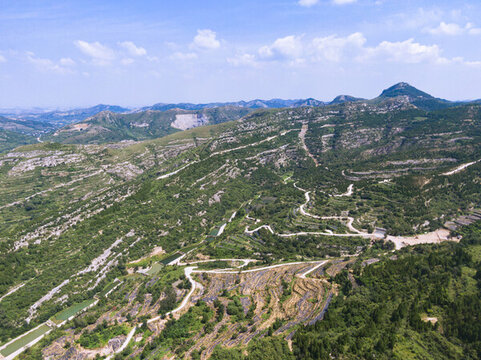 山東濟(jì)南南部山區(qū)航拍