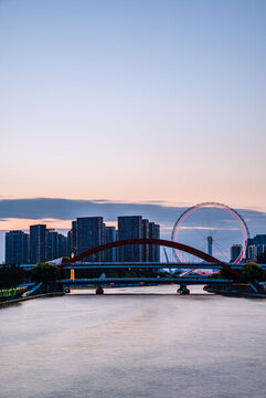 天津海河地標(biāo)天津眼都市風(fēng)景