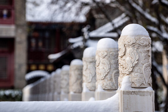 天津天后宮雪景