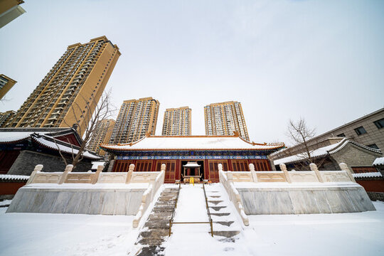 天津文廟雪景