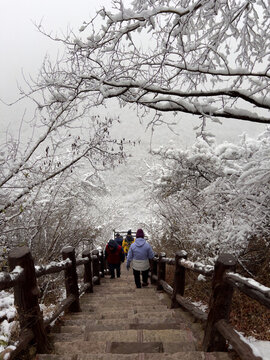 云臺山紅石峽雪景
