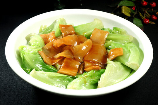 鮑魚菇魚唇生菜
