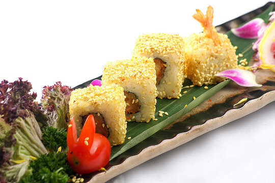 芝麻咖喱虾卷