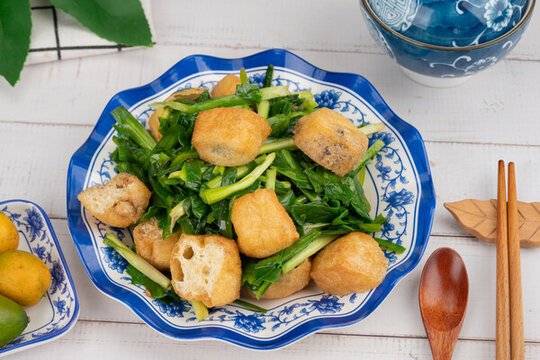 韭菜炒豆泡