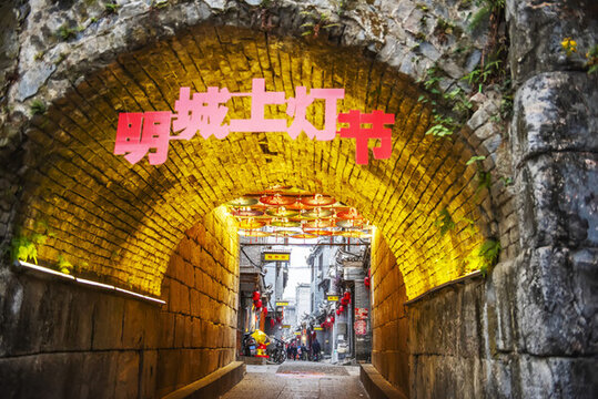 廣西富川古明城夜景