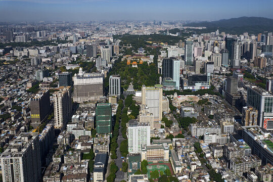 廣州航拍起義路人民公園城市風(fēng)光