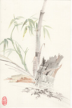 國(guó)畫(huà)高清掃描竹1200dpi