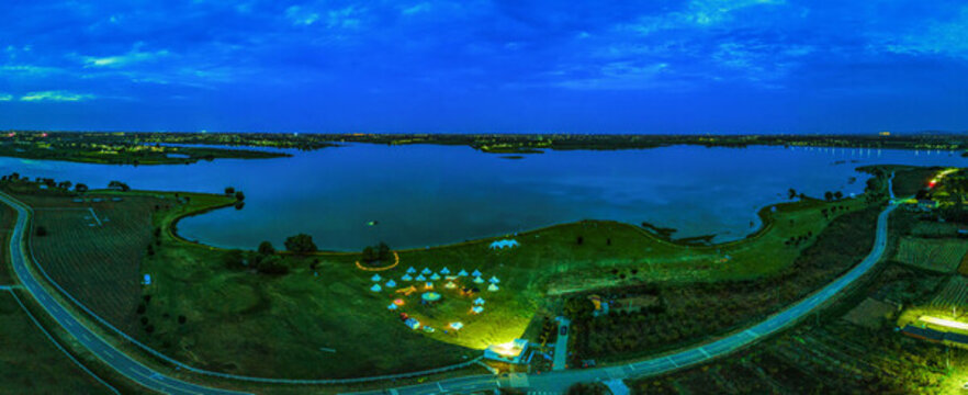 袁河西濕地公園夜景