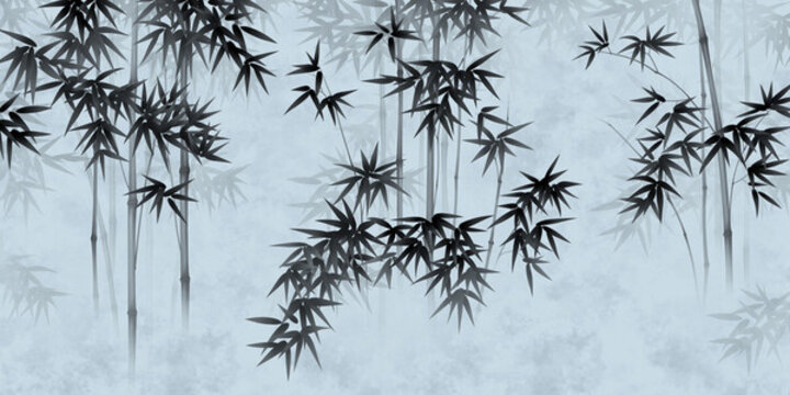 中式竹子畫