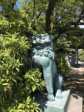 日本佛教寺廟表參道神獸石獸
