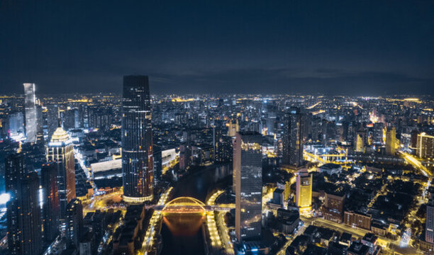 天津城市天際線夜景