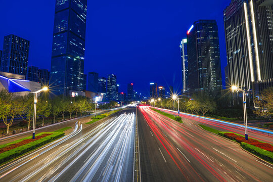 濟(jì)南中央商務(wù)區(qū)航拍夜景