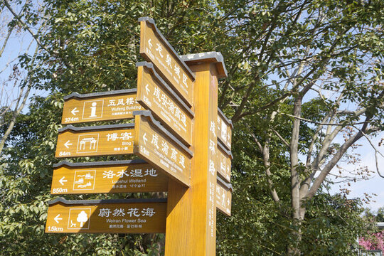 成都洛帶古鎮(zhèn)景區(qū)景點(diǎn)指示牌