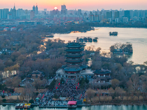 濟南大明湖夜景