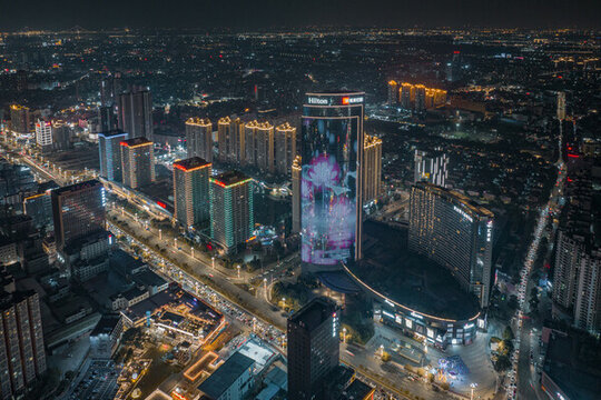 東莞龍年新年春節(jié)城市航拍風(fēng)景
