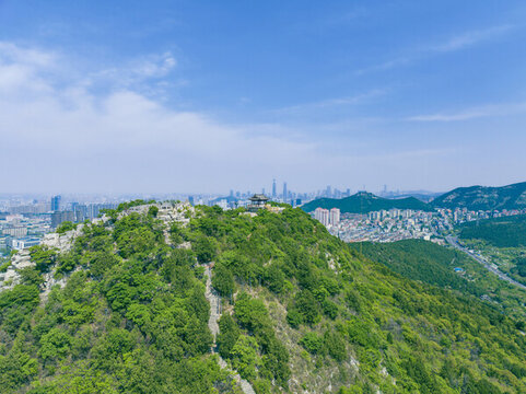 山東濟南千佛山航拍