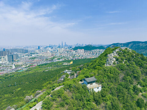山東濟南千佛山航拍
