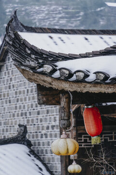 芙蓉鎮(zhèn)的雪景
