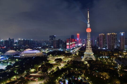 佛山電視塔城市建筑風(fēng)光夜景