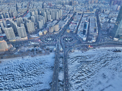 哈爾濱城市冬天觀景