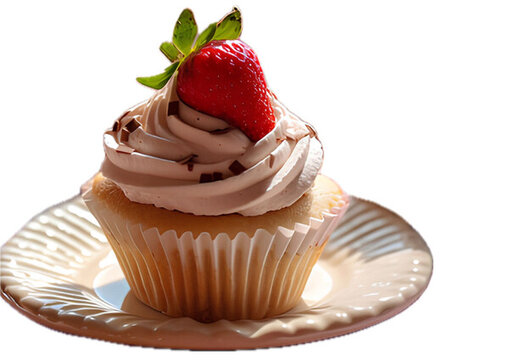 甜品烘焙草莓杯子蛋糕素材