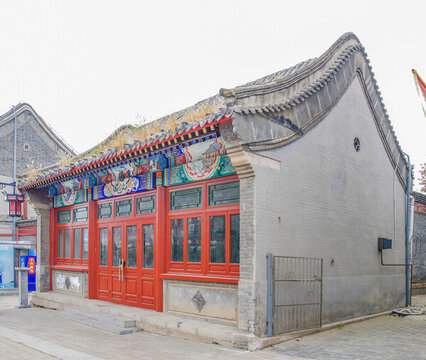 山海關(guān)青磚斜檐單層古建筑